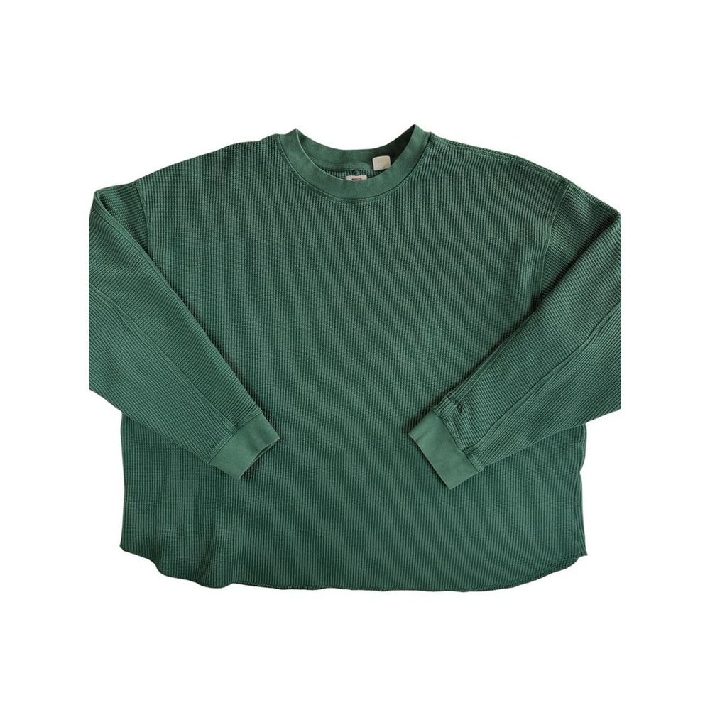 Levi's Waffle Knit Thermal Shirt Mens XXL Green Oversized Long Sleeve A0643-0000